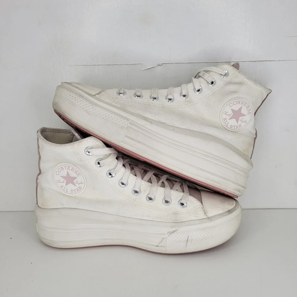 Converse Chuck Taylor All Star Move Platform High‎ Top Cream Pink Women's 9